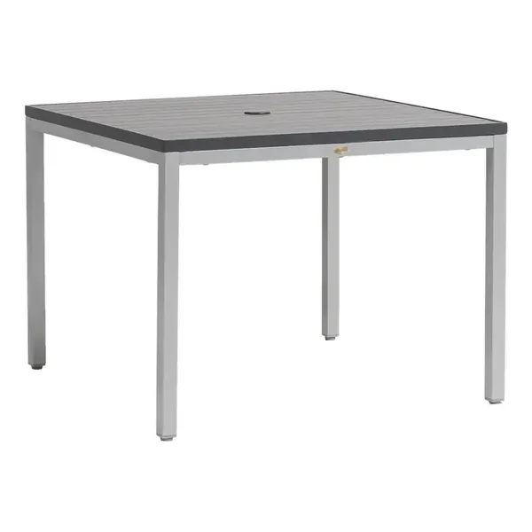 Pemwick Dining Table w/Aluminium Top & Umbrella Hole